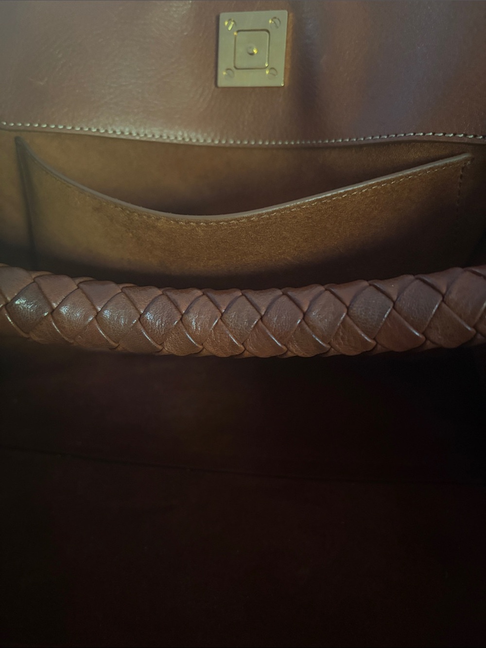 Mulberry Brown Leather Shoulder Bag with Braided Handle (Iris) - Picture 6 of 9